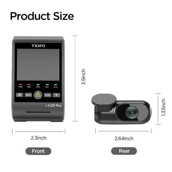 VIOFO A229 Plus 2CH 2K + 2K HDR Dual Dash Cam