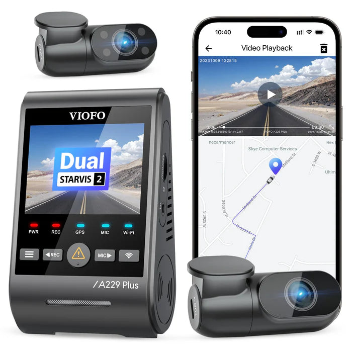 VIOFO A229 Plus 3CH 2K + 2K + 1080P HDR Triple Dash Cam