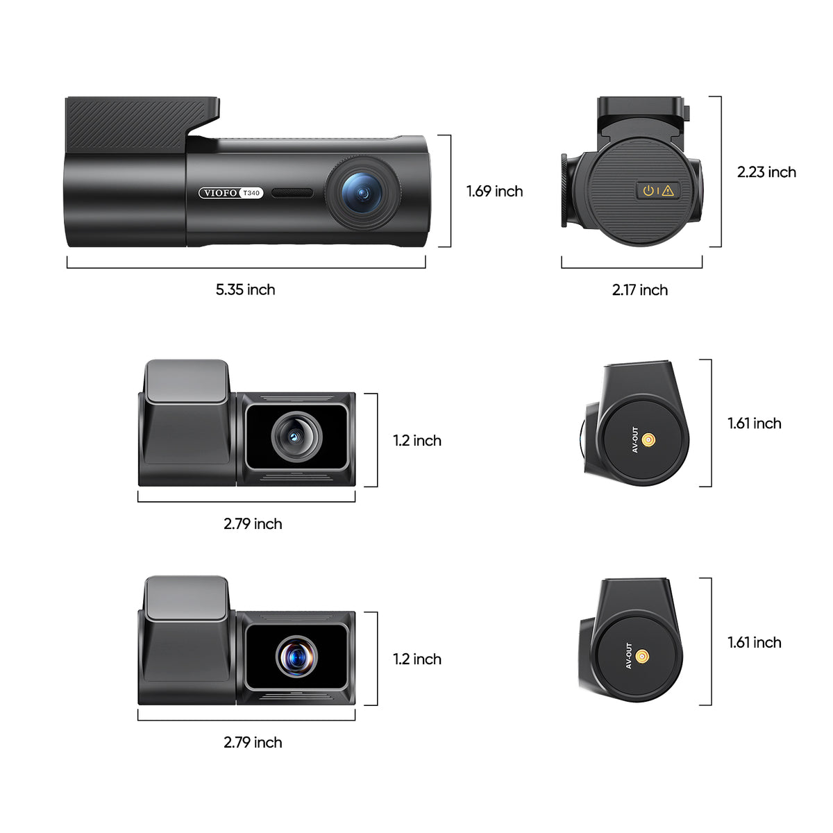 VIOFO T340 4CH 4K Front, Interior, Rear and Telephoto Dash Cam