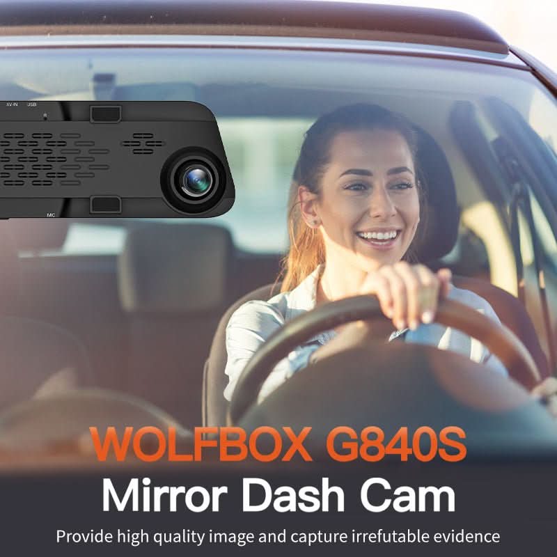 WOLFBOX G840S 12″ 4K Mirror Dash Cam 2160P Full HD Smart Rear View Camera Mirror Dash Cam