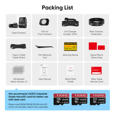 VIOFO A149 Pro Duo 4K Front + 1080P Rear Dash Cam Sony STARVIS 2