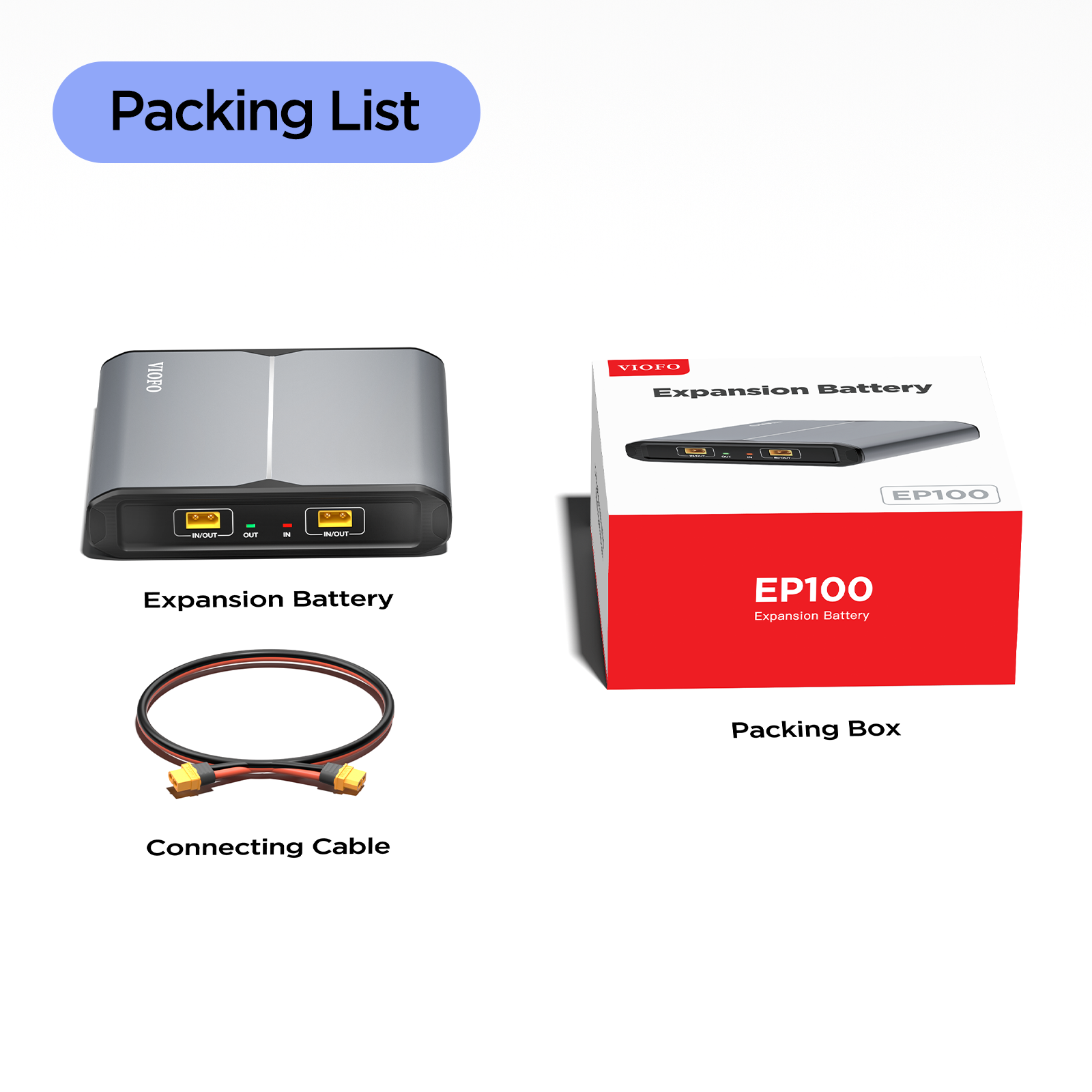 VIOFO EP100 Expansion Battery for BP100 Parking Mode Battery Pack