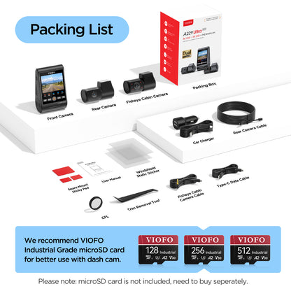 VIOFO A229 Ultra 3CH 4K Front+4K Rear+1080P Fisheye