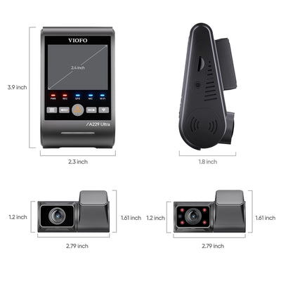 VIOFO A229 Ultra 3CH 4K Front+4K Rear+1080P Fisheye