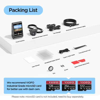 VIOFO A229 Ultra-W 2CH 4K Front+4K Waterproof Rear Camera