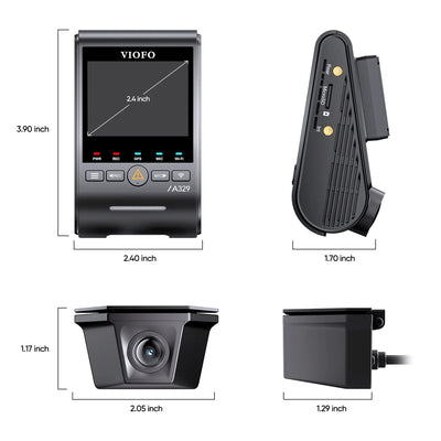 VIOFO A329SW 2-Channel 4K 60FPS Front + 2K Waterproof Rear Dash Cam