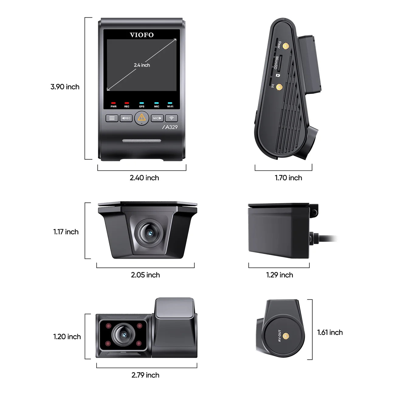 VIOFO A329SW 3-Channel 4K Front + 2K Waterproof Rear + 2K Infrared Cabin Dash Cam
