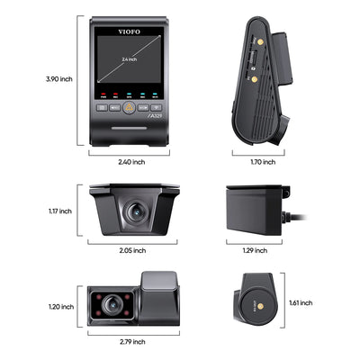 VIOFO A329SW 3-Channel 4K Front + 2K Waterproof Rear + 2K Infrared Cabin Dash Cam