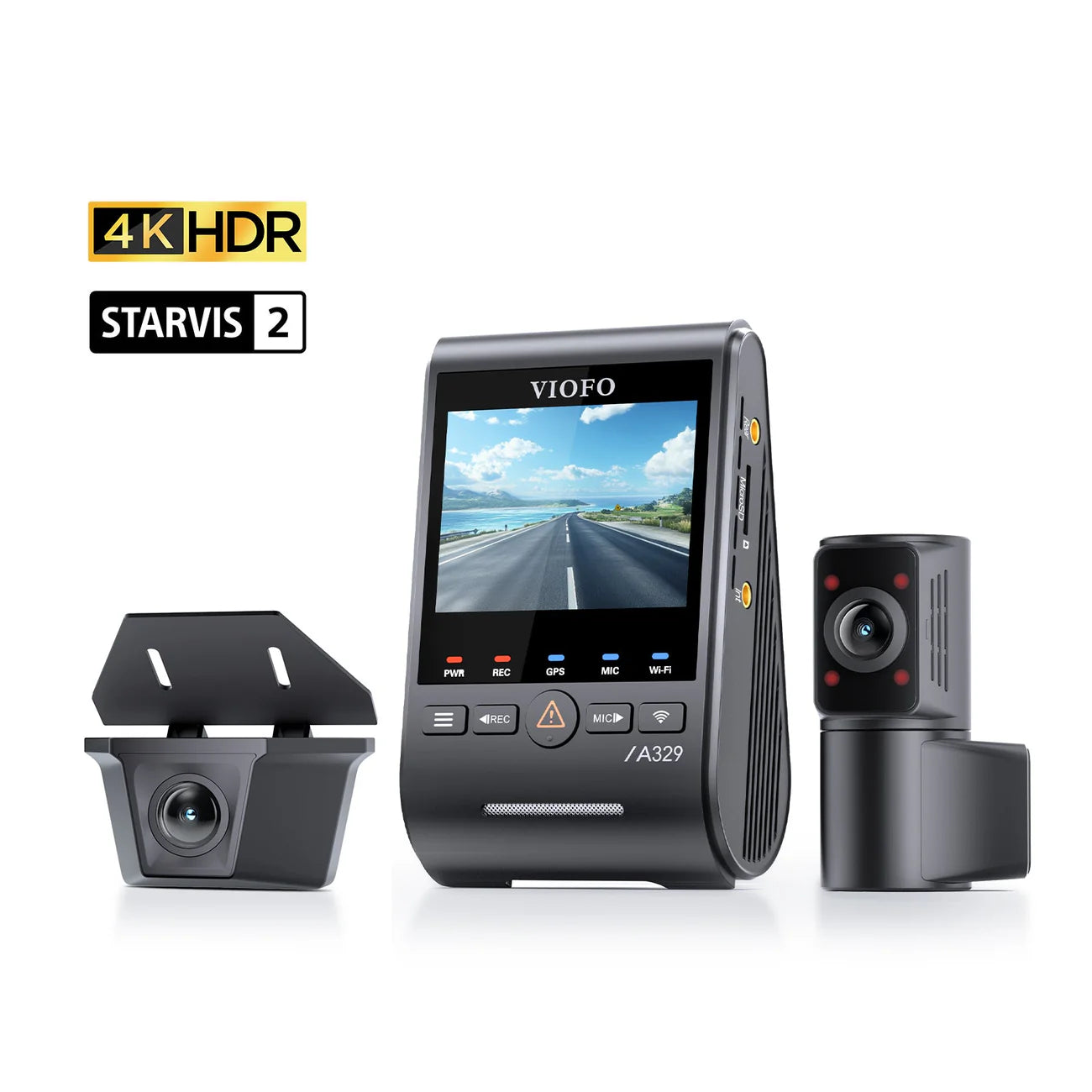 VIOFO A329SW 3-Channel 4K Front + 2K Waterproof Rear + 2K Infrared Cabin Dash Cam